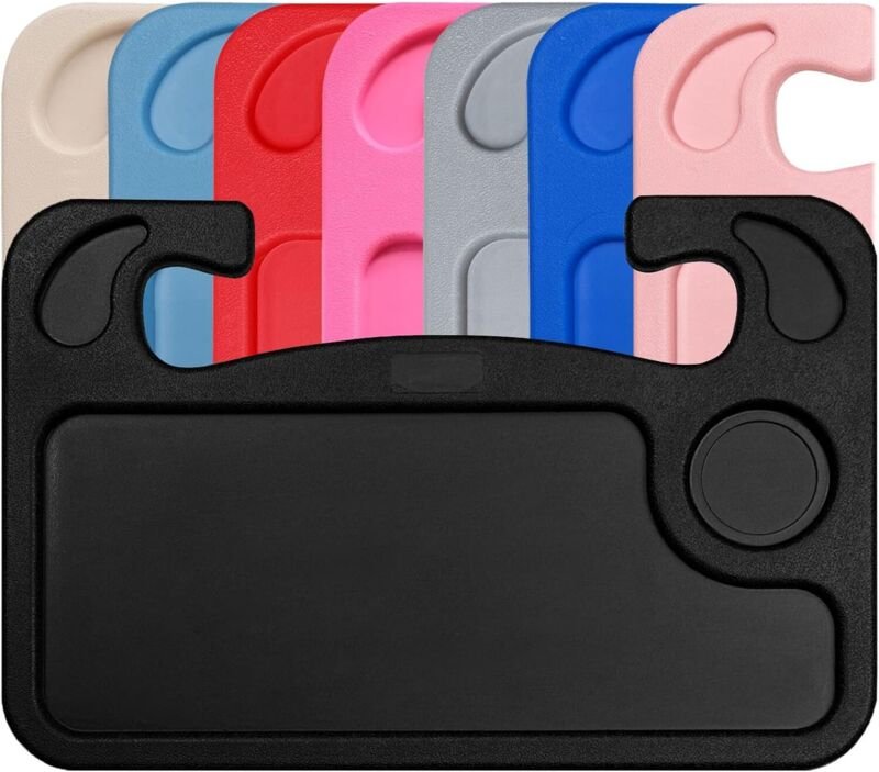 Auto-Lenkradtablett, Esstablett, Lenkradtisch für Essen, Laptop und wichtiges Zubehör für Autoreisen, Schwarz