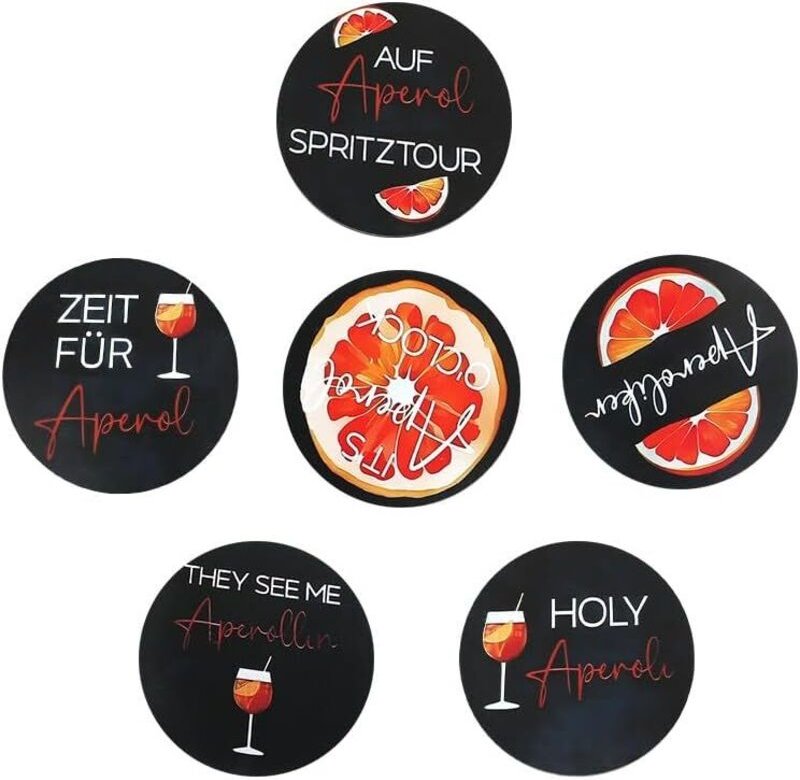 Set aus hölzernen Untersetzern (6-teilig) - Handgefertigte Getränkeuntersetzer, verdickt und hitzebeständig, geeignet fü...