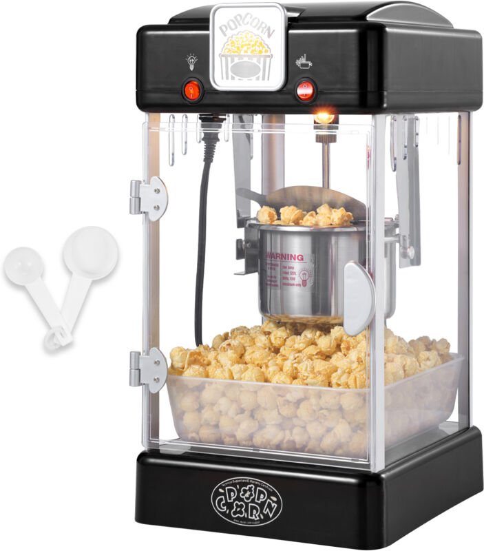 Mophorn - Popcornmaschine, 300 w Popcornmaschine, 2,5 oz Kessel ergibt 4 qt pro Ladung, Tisch-Popcornmaschine mit PP-Tür...
