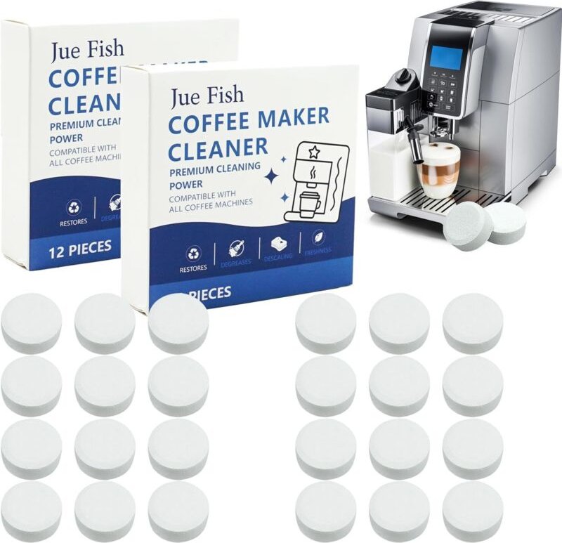 Packung mit 24 Reinigungstabletten – 3-Phasen-Reinigung für Kaffeevollautomaten, kompatibel mit Jura-Geräten, regelmäßig...