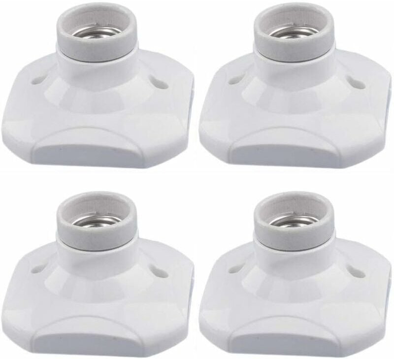 Shining House - E27-LED-Lampenfassung, Keramik-E27-Fassung und Kunststoffsockel, E27-Wandfassung, weiße E27-Fassung mit ...