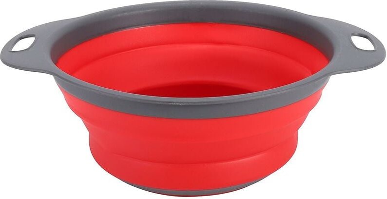 Woosien - Rotes zusammenklappbares Küchensieb aus Silikon, spülmaschinenfest, zugelassen