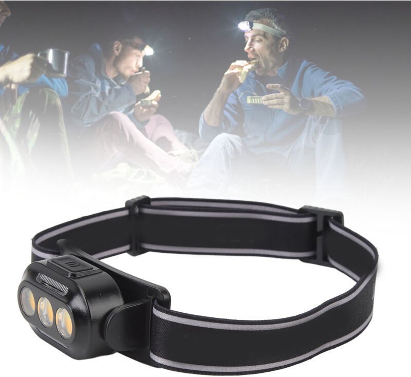 Hochleistungs-COB-LED-Stirnlampe, wiederaufladbare multifunktionale tragbare Stirnlampe mit Kontrollleuchten für Camping...