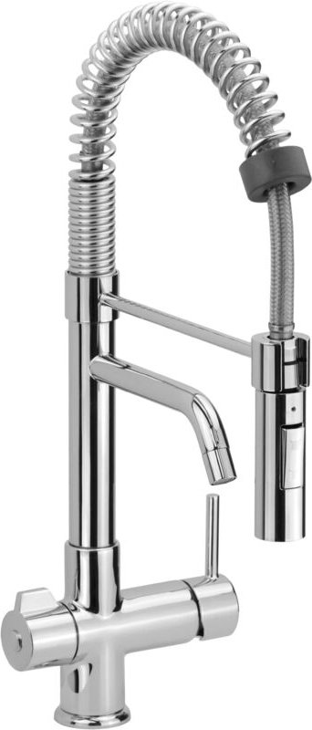 3-Wege-Wassermischer mit Feder und abnehmbarer chromfarbener Dusche Pollini FILTRA 3390 Chrom