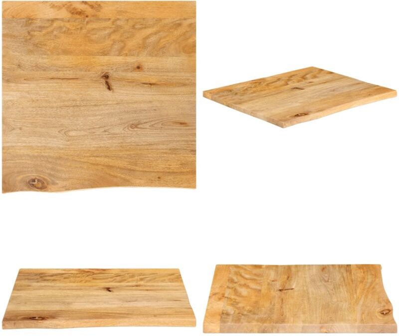 Tischplatte mit Baumkante 60x60x3,8 cm Massivholz Mango - Massivholz - Mango