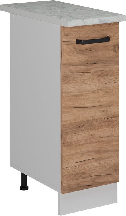 Apothekerschrank R-Line, Goldkraft Eiche, 30 cm AP Marmor, Vicco