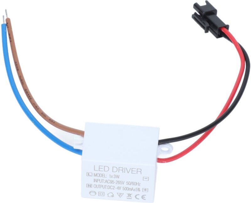 500mA 1X3W LED-Treiber Netzteil Treiberanschluss LED-Lampe Transformator Eingang AC95-265V Ausgang 2-4VDC - Eosnow