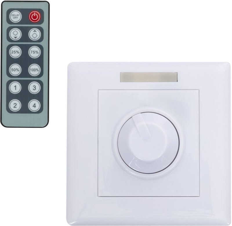 Controller Wanddimmer für Einfarbige LED-Streifen 12/24V dc mit ir Fernbedienung Einfarbig