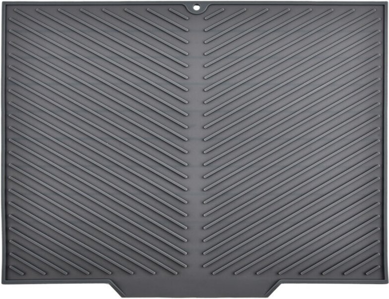 Abtropfmatte, Gummirille, seitliche Verlängerung für Spülbecken, 33 x 42,5 x 4 cm, grau
