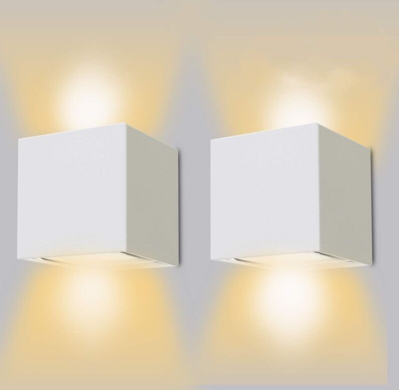 12W 2er Set Moderne wasserdichte IP65 Wandleuchte für den Innenbereich, verstellbares Up-Down-Design, 3000K Warmweiß - R...