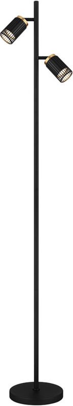 Standlampe Stehlampe Stehleuchte schwenkbar 2 flammig schwarz gold h 153 cm