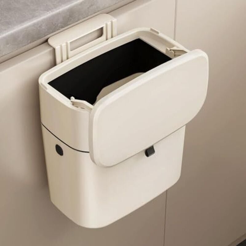 Mülleimer Hängend Küche, 7-Liter Abfalleimer Küche mit Deckel Küchenabfalleimer Wandmontage Klein Mülleimer Küchen mit H...