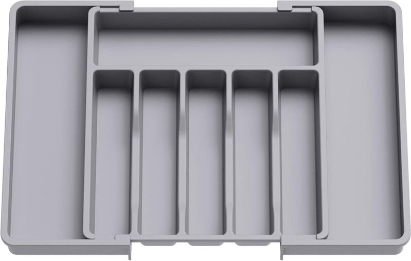 Besteckkasten, ausziehbarer Besteckkasten für Schubladen, verstellbarer Schubladenorganizer für die Küche, kompakte Kuns...