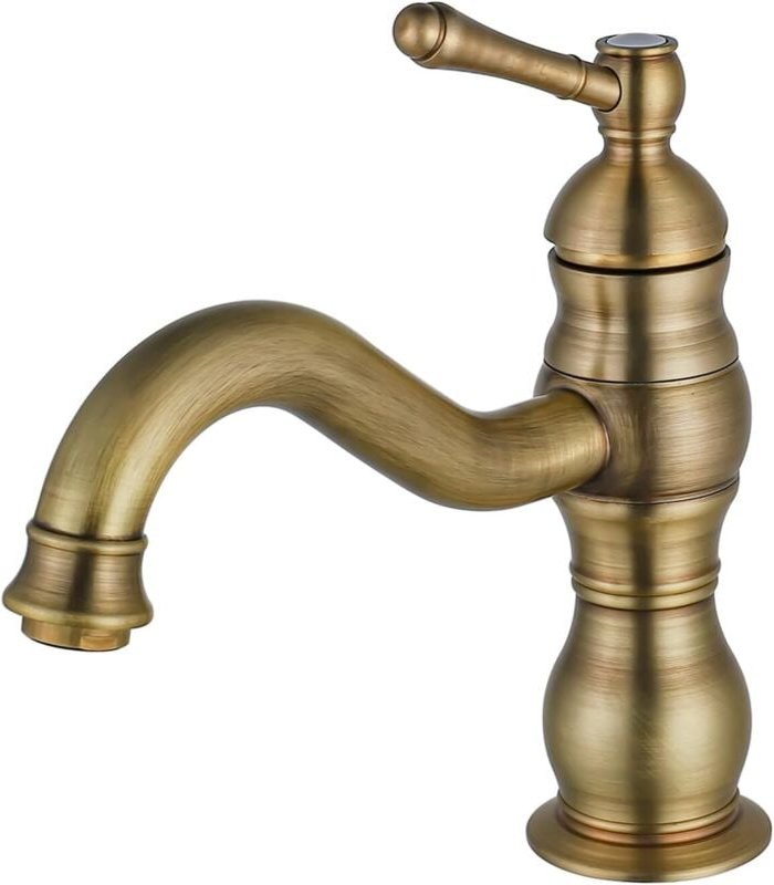 Waschbeckenarmatur aus Metall, G1/2-Kreuzgriff-Handwaschmischbatterie, Wasserhahn nur für Kaltwasser mit Filter, kleine ...