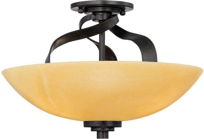 Elstead - Deckenleuchte Lampe Eisen Bronze Vintage Wohnzimmerleuchte BxL 40,6x40,6 cm