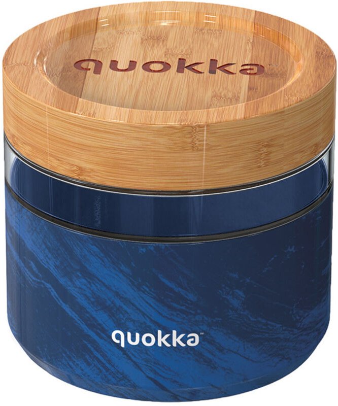 Quokka Deli Food Jar – Lebensmittelbehälter/Brotdose aus Glas 820 ml (Holzmaserung)