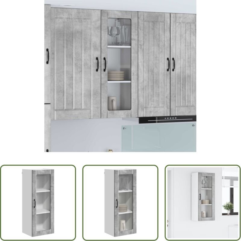 Küchenwandschrank - Küchenschrank Beton Grau 40 x 31 x 100 cm Holzwerkstoff