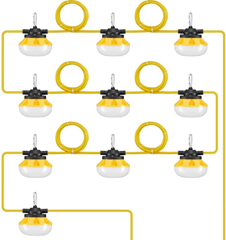 Led Baustrahler 30,5 m, 100 w, 10000 lm, Industriebeleuchtung, 5000 k, Arbeitsscheinwerfer IP65 wasserdicht, mit Aufhäng...