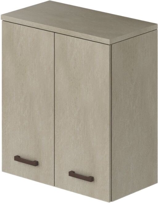 Wäscheschrank mit 2 Türen und lehmfarbenem Regal H77x71x38cm