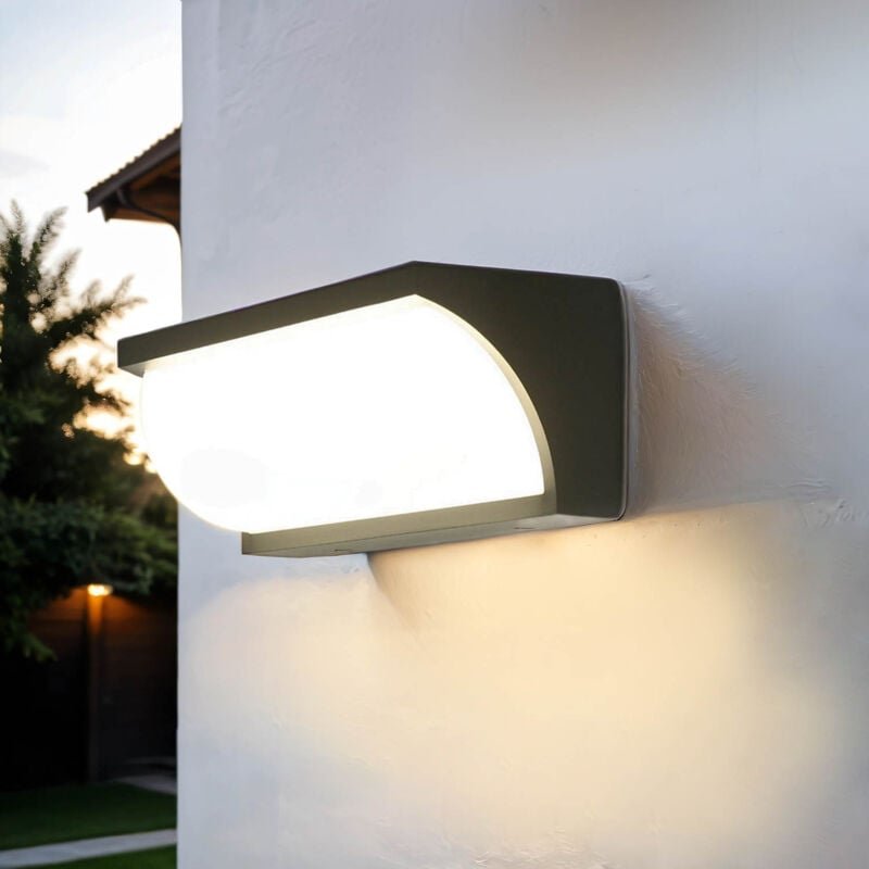 Licht-erlebnisse - led Außenlampe Wand Haus Garten IP65 Anthrazit 4000 k 1200 lm Modern Wandleuchte
