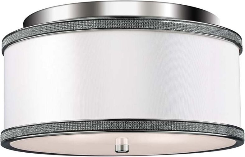 Elstead - Deckenleuchte Wandlampe Badleuchte Stahl Nickel d 33 cm Kristalleinlage Dekor