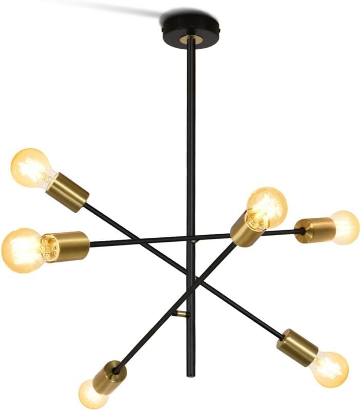 Gbly - Pendelleuchte Esstisch Deckenlampe Wohnzimmer - Deckenleuchte Hängend Wohnzimmerlampe Vintage Hängelampe 6 Flammi...