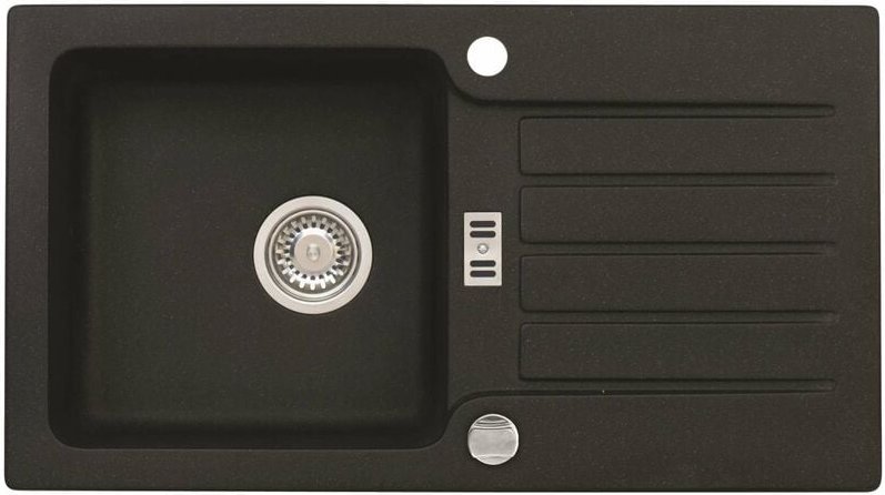 Alveus Niagara - Granit-Spüle 78x43 cm, mit Ablaufsystembedienung, carbon 1076858