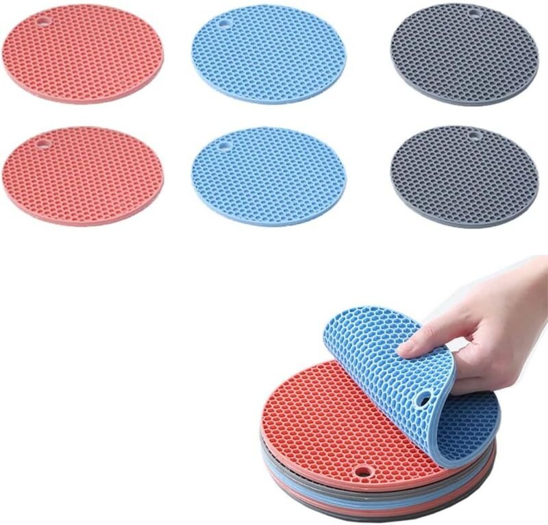 Hitzebeständige, rutschfeste Silikonmatte, Dosenöffner, Küchentischmatte, 6 Stück