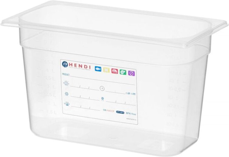Gastronorm-Behälter 1/3, gn 1/3, 5,7L, Transparent, 325x176x(H)150mm - Hendi