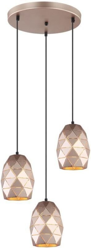 Harley - Moderner hängender Anhänger goldener Champagner 3 Licht, E27 - Italux