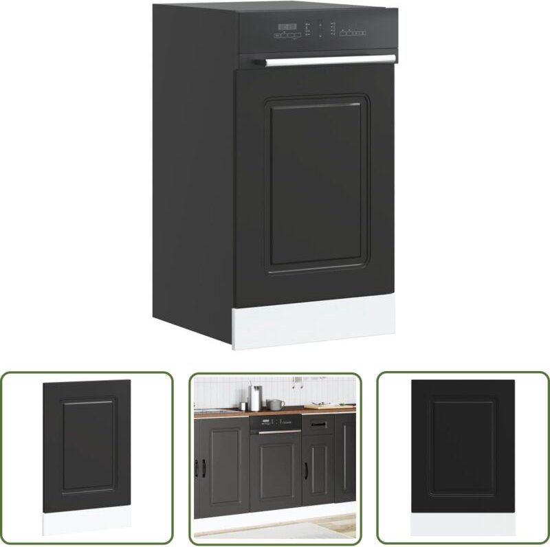 The Living Store - vidaXL Geschirrspülerblende Kalmar Schwarz 45x1,5x67 cm Holzwerkstoff