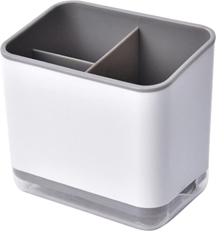 Besteckhalter, Besteckabtropfgestell, multifunktionaler 3-Fächer-Besteckorganizer zum Abtropfen von Besteck (Grau)