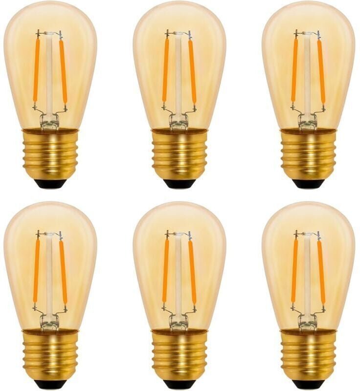 S14 Vintage LED-Glühbirne E27, 1 W, bernsteinfarbener Edison-Ersatz für 10 W Glühlampe, nicht dimmbar, Warmweiß 2200 K, ...