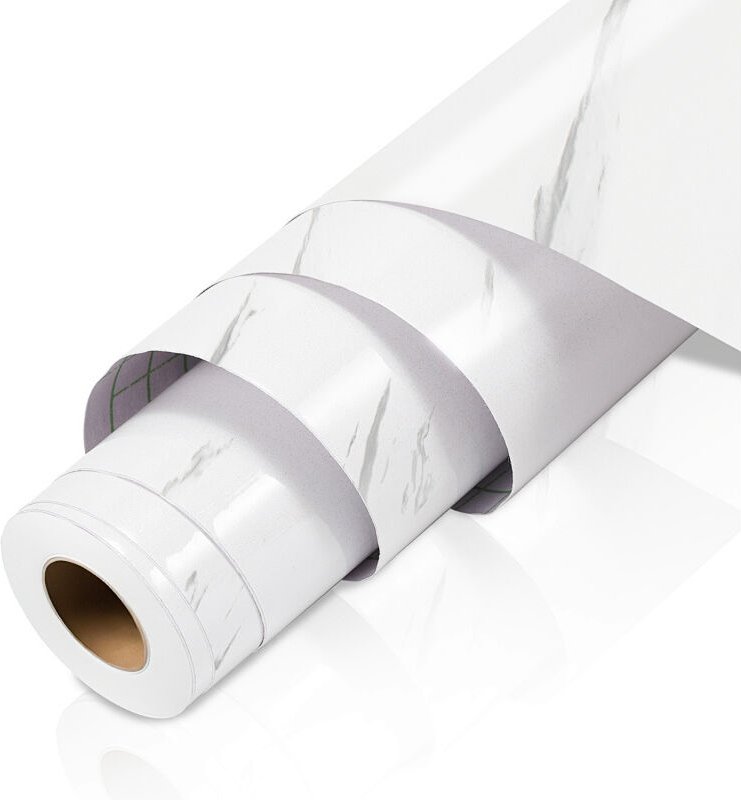 Wolketon Selbstklebende PVC Tapetenfolie, Möbelfolie Marmoroptik für Küche