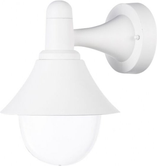 Fabrilamp - Menthol Außenwandleuchte 1xe27 weiß ip44 Polycarbonat 25x18.1x23.2 cm