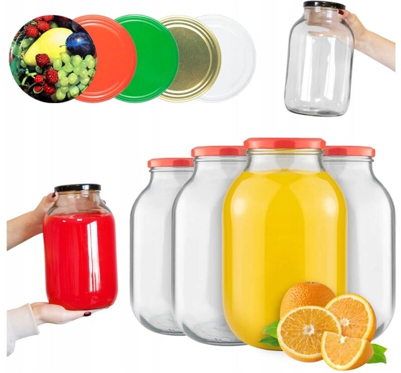 6x 4-Liter-Glas Konservierungsliköre + Deckel fi100