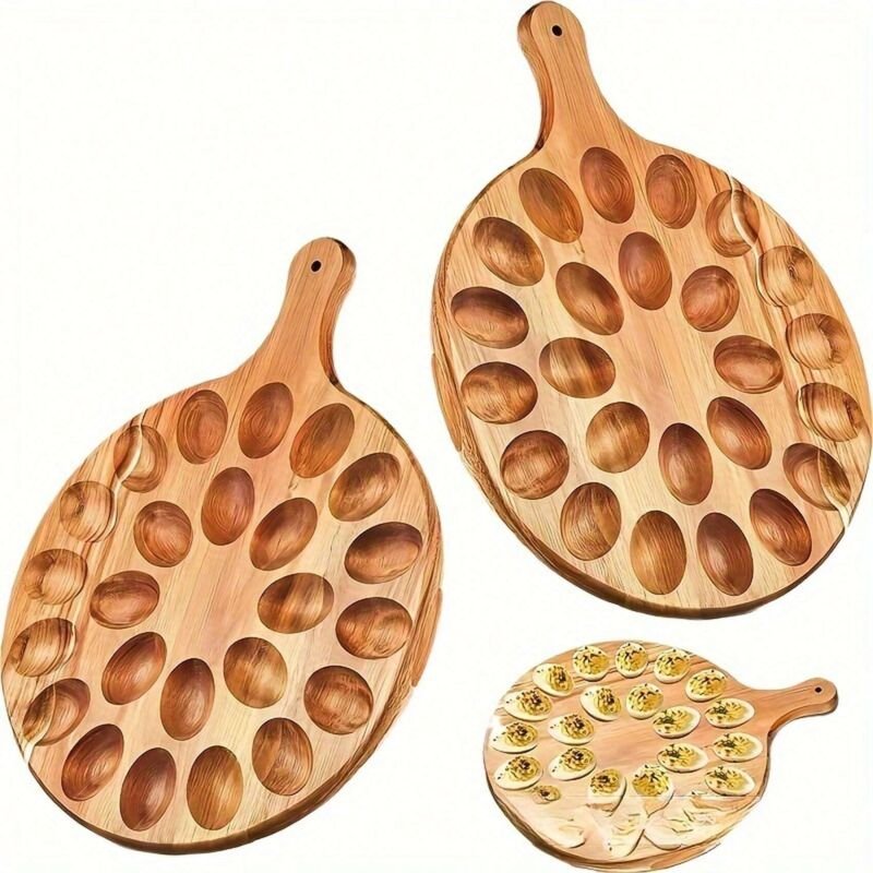 Kreativer Eierhalter aus Holz mit Fächern für Küche und Kühlschrank, Eierpräsentationstablett im Großhandel erhältlich.