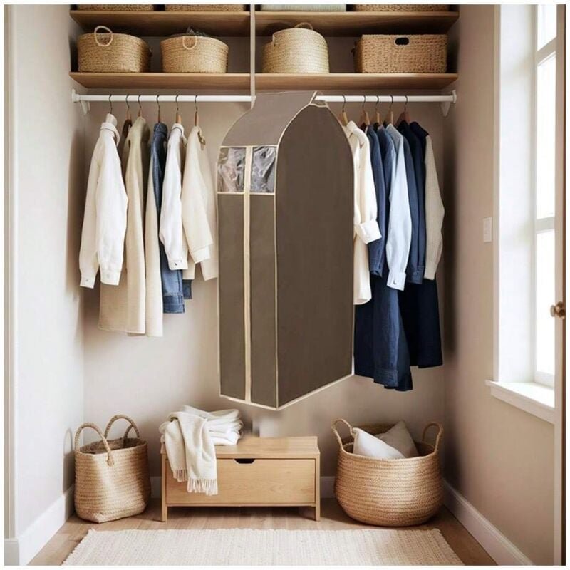 Anzug-Staubschutzhülle, dreidimensional verdickt, 60 x 30 x 120 cm, große Aufbewahrungstasche für Herrenanzüge, Jacken, ...