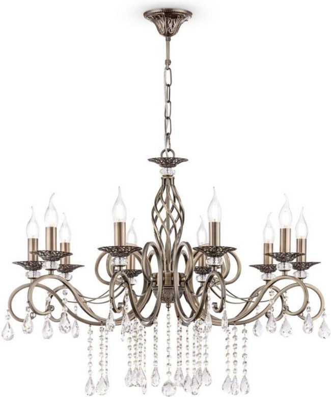 Grace Kronleuchter Messing & Kristall, 10 Licht, E14