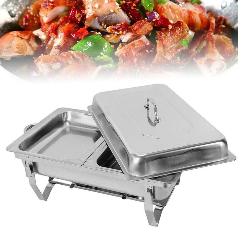 7,5 Liter Speisenwärmer Chafing Dish Buffetwärmer Warmhaltebehälter Wärmebehälter Edelstahl Set für Buffets Brunchs Hote...