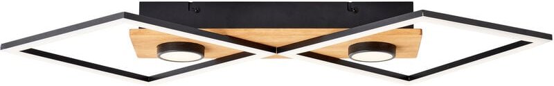 Brilliant - Woodbridge led Deckenleuchte 70x35cm holz/schwarz, Holz/Metall/Kunststoff, 1x led integriert, 32 w , (Lichts...