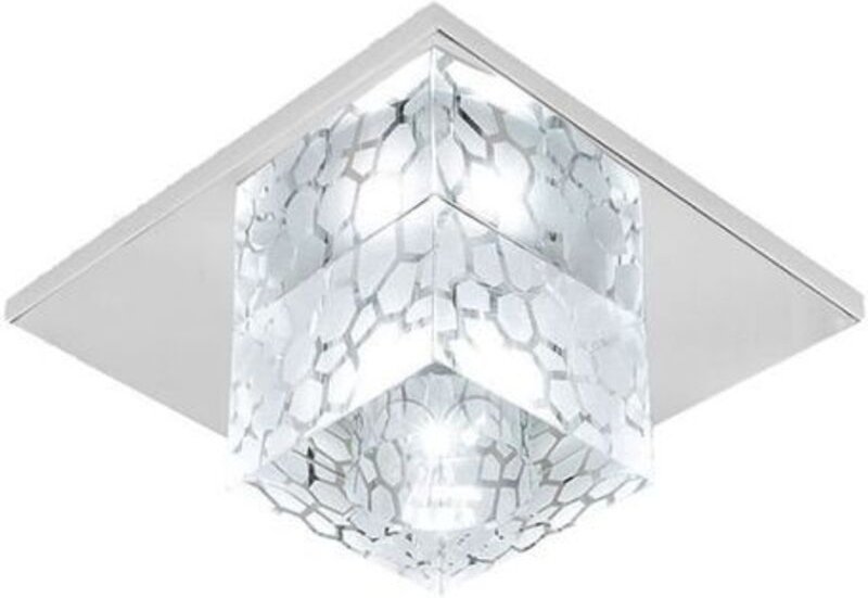 Moderne Kristall Deckenleuchte, 12cm Quadrat Lampenschirm Edelstahl Kronleuchter für Wohnzimmer, Esszimmer, Küche, Kinde...