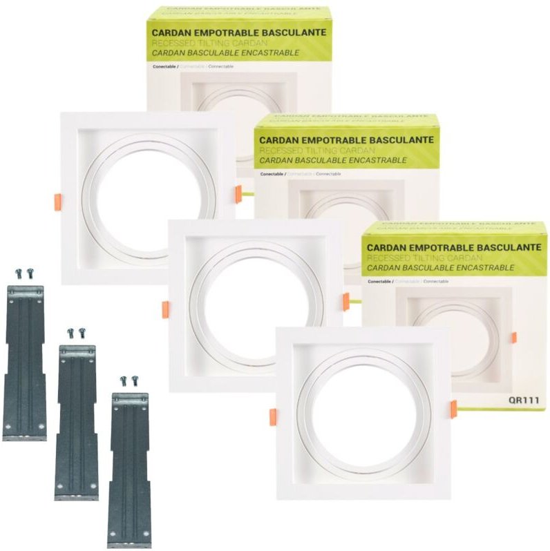 Barcelona Led - 3er Pack – Downlight Einbauring kardanisch für QR111 oder AR111