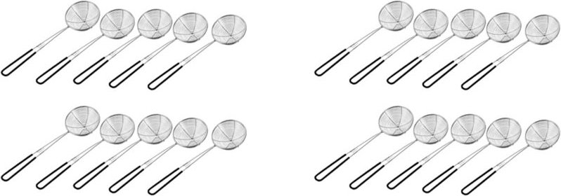 20 Stücke Hot Pot Siebschaufeln, Edelstahl Hot Pot SieblöFfel Gittergewebe Skimmer Sieb SchöPfkelle mit