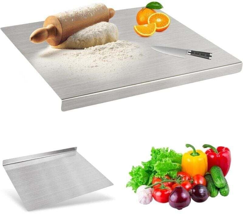 Tagliere in acciaio inox 40 x 30 cm, Tagliere in acciaio inox, Protezione per piano di lavoro con bordo di battuta, per ...