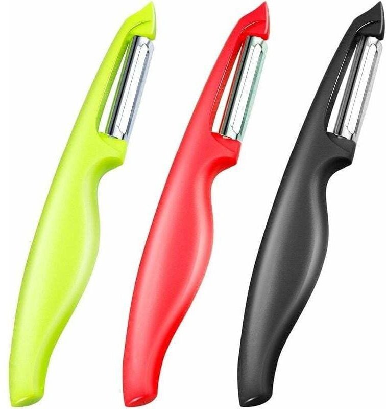 Schäler, Gemüseschäler, Obstschäler für die Küche, Kartoffelschäler mit scharfer Klinge aus Edelstahl, 3er Set