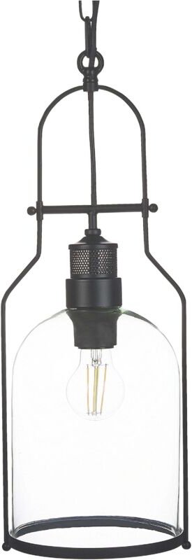 Hängeleuchte Schwarz aus Eisen und Glas Glockenförmige Lampenschirme mit Kette für Esszimmer Wohnzimmer Salon Industrie ...