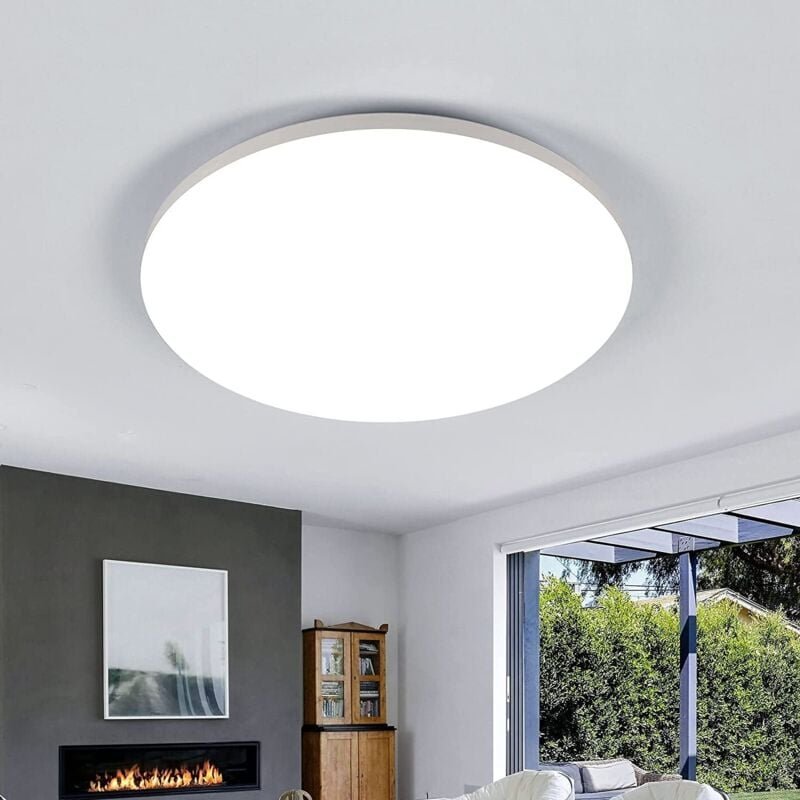 Thumbnail - Goeco - led Deckenleuchte 30x3cm, 24W Runde Deckenleuchte IP54 Wasserdicht Badezimmer Deckenleuchte, Kühles Weißes LED-D...