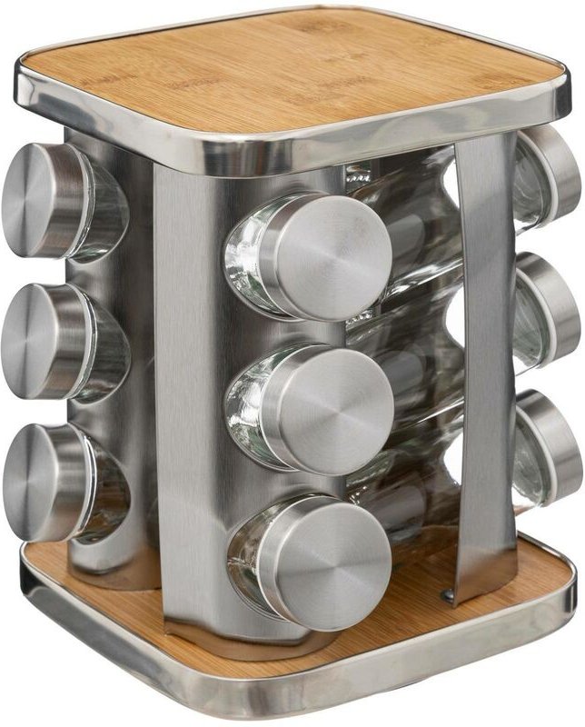 5five Simply Smart - Gewürzständer x12 drehbar edelstahl bambus - 5five