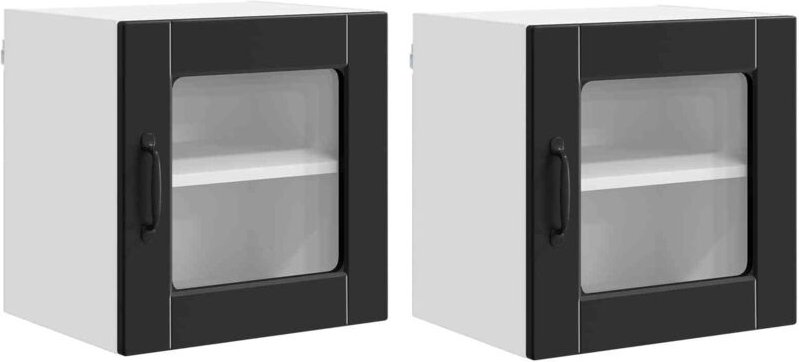 Küchenschrank 2 pcs Schwarz 40 x 31 x 40 cm Holzwerkstoff vidaXL